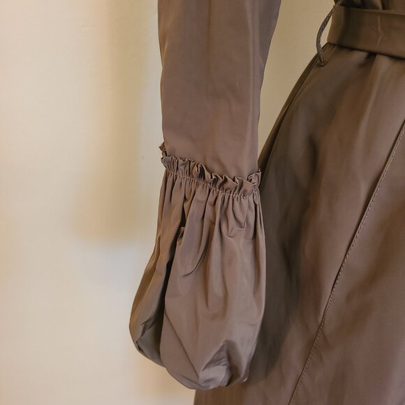 per una Ruffled Collar & Bell Sleeve Belted Coat - Picture 6 of 12